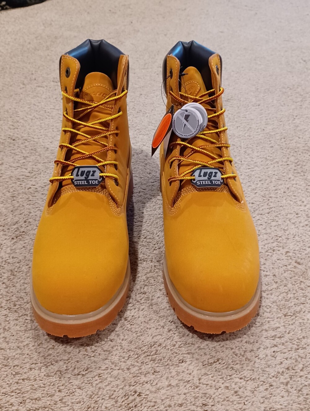 NWT Lugz Convoy Wheat Work-Style Boots - Honey Wheat Steel Toe Work Boot Size 12 - Picture 4 of 9